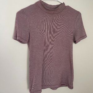 Zara - Striped Burgundy/White Shirt